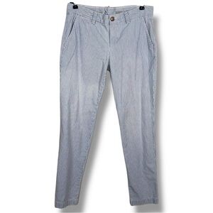 Size 0 Gap Brand Straight Leg Ankle Stripes Preppy Cotton Coastal Khakis By Gap